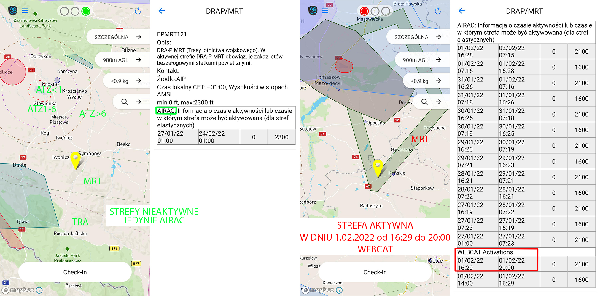 Strefy geograficzne - AIRAC i WebCAT